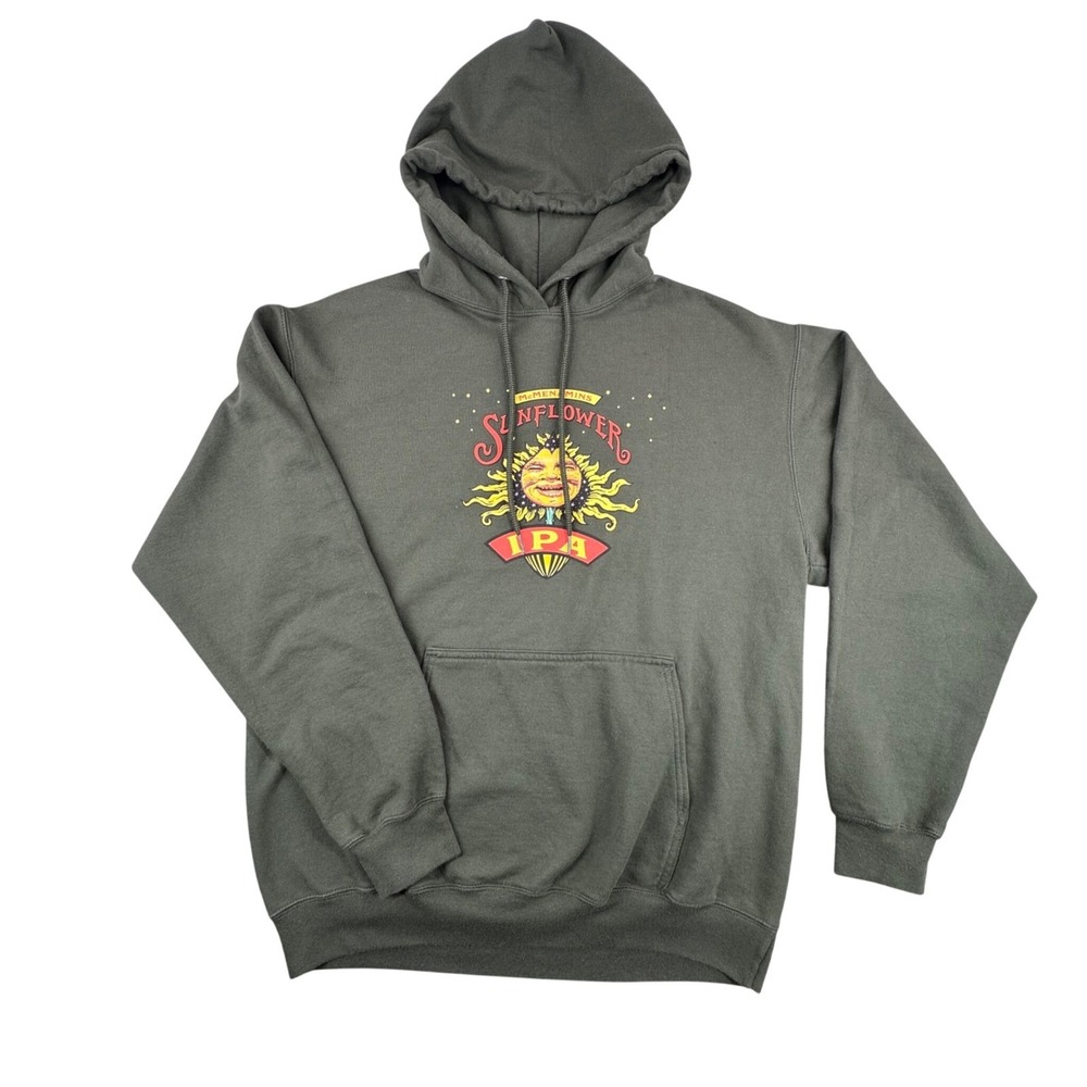 McMenamins Sunflower IPA Graphic Hoodie Green Men's L SEE‎ PHOTOS